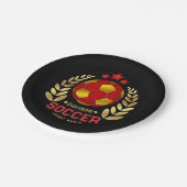Voetbalfeestje papieren bordje (Gekanteld)