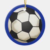 Voetbalfoto Keepsake Blue Keramisch Ornament (Voorkant)