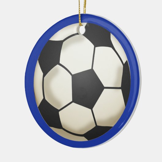 Voetbalfoto Keepsake Blue Keramisch Ornament (Links)