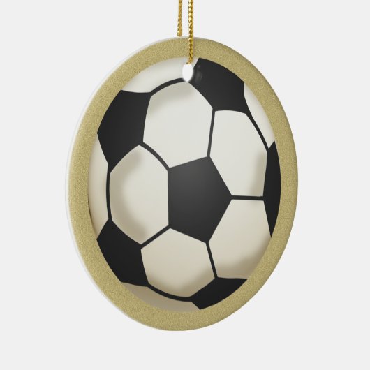 Voetbalfoto Keepsake Gold Keramisch Ornament (Rechts)