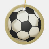 Voetbalfoto Keepsake Gold Keramisch Ornament (Voorkant)