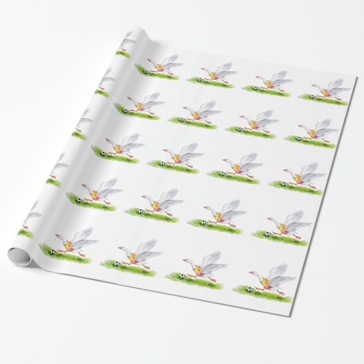 Voetbalgans Cadeaupapier (Uitgerold)
