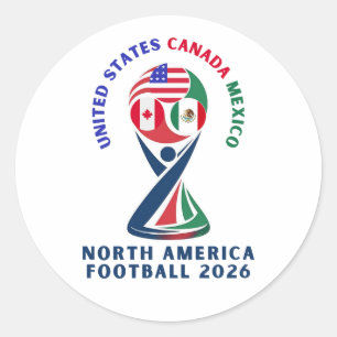 Voetbalgeschenk voor USA Canada Mexico-fans Ronde Sticker