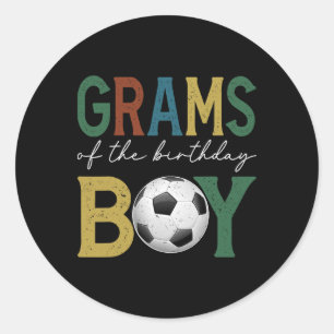 Voetbalgrammen van de jarige jongen Familie-matchi Ronde Sticker