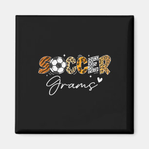 Voetbalgrammo's Grappige Luipaard Voetbalspeler Li Magneet