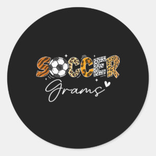 Voetbalgrammo's Grappige Luipaard Voetbalspeler Li Ronde Sticker