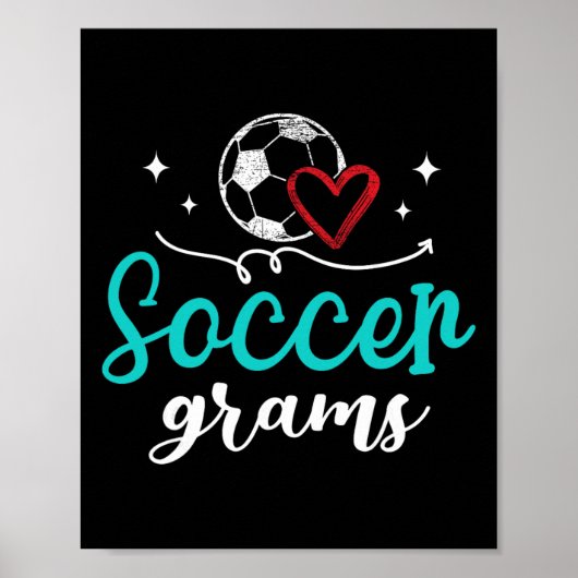 Voetbalgrammo's Grappige Voetbalspeler Grammo's Poster (Voorkant)