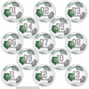 voetbalgroene grijze teamkleuren cadeaus van 13 sticker