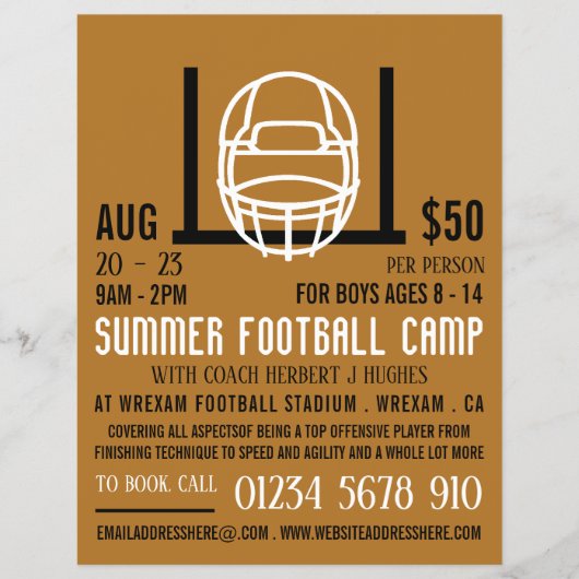 Voetbalhelm & Doel, reclame voor voetbalkamp Flyer (Voorkant)