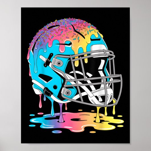 Voetbalhelm ijs druppelend voetbalspeler poster (Voorkant)