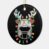 Voetbalhelm Kerstverlichting Rendier Kerstmis Keramisch Ornament (Links)