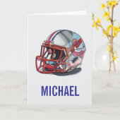 Voetbalhelm Pop Art Motiverende Naam Kaart (Gele Bloem)