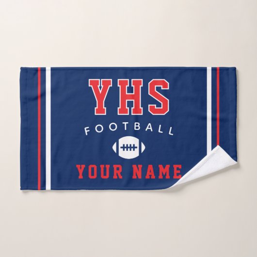 Voetbalicoon, aangepaste naam & school, teamcadeau handdoek (Handdoek)
