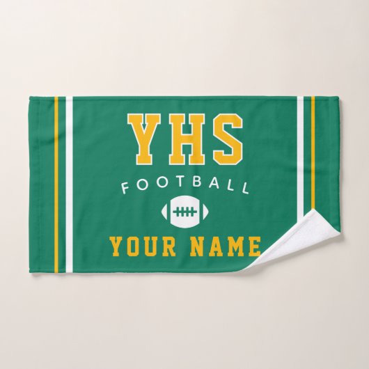 Voetbalicoon, aangepaste naam & school, teamcadeau handdoek (Handdoek)