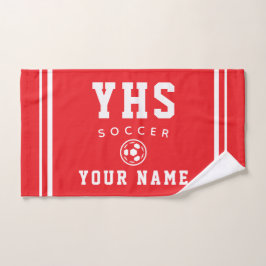 Voetbalicoon, aangepaste naam & school, teamcadeau handdoek