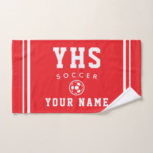 Voetbalicoon, aangepaste naam & school, teamcadeau handdoek (Handdoek)