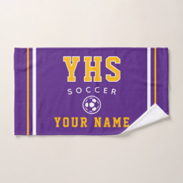 Voetbalicoon, aangepaste naam & school, teamcadeau handdoek