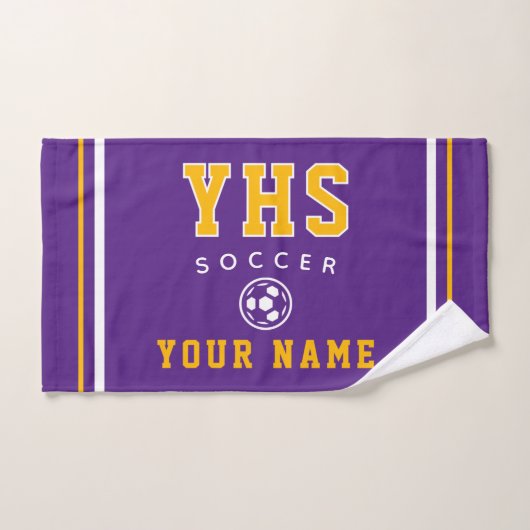 Voetbalicoon, aangepaste naam & school, teamcadeau handdoek (Handdoek)