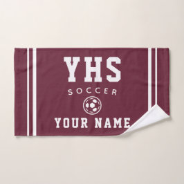 Voetbalicoon, aangepaste naam & school, teamcadeau handdoek