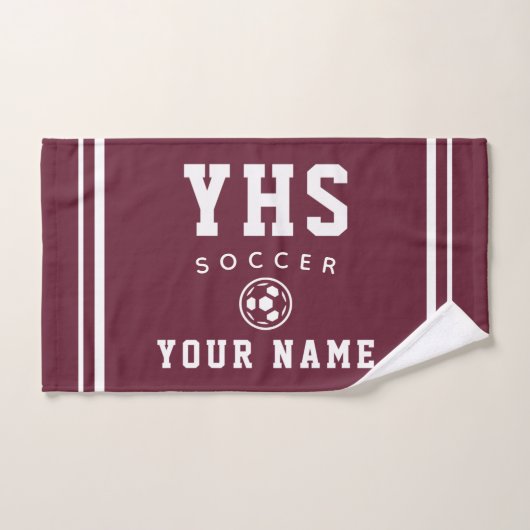 Voetbalicoon, aangepaste naam & school, teamcadeau handdoek (Handdoek)