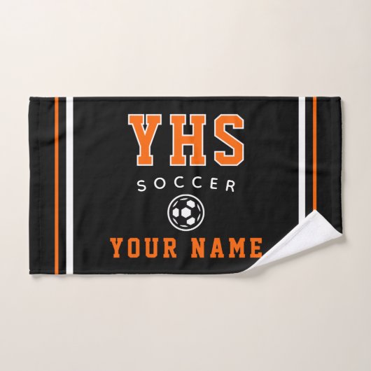 Voetbalicoon, aangepaste naam & school, teamcadeau handdoek (Handdoek)