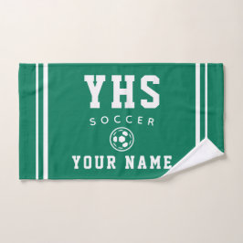 Voetbalicoon, aangepaste naam & school, teamcadeau handdoek