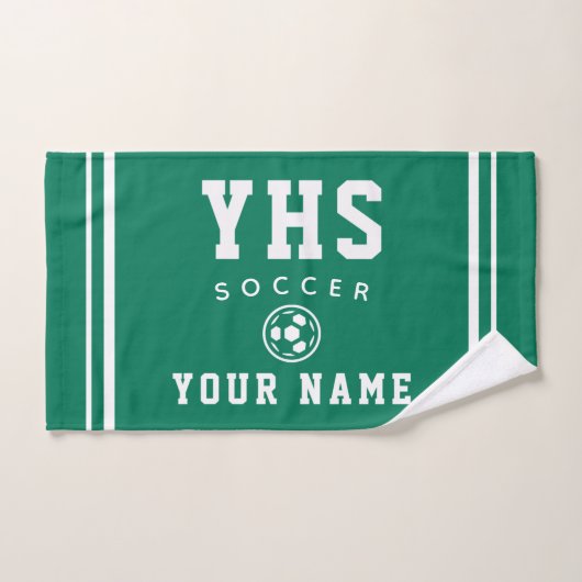 Voetbalicoon, aangepaste naam & school, teamcadeau handdoek (Handdoek)