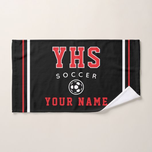 Voetbalicoon, aangepaste naam & school, teamcadeau handdoek (Handdoek)