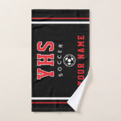 Voetbalicoon, aangepaste naam & school, teamcadeau handdoek (Handdoek)