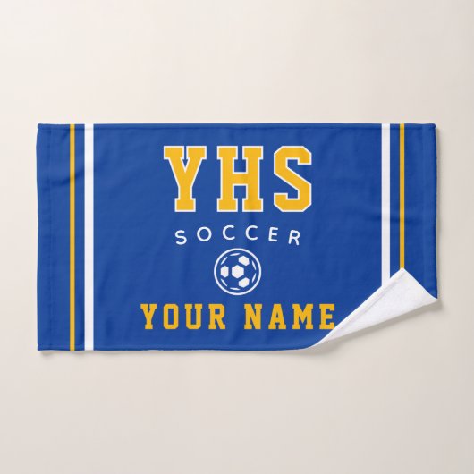 Voetbalicoon, aangepaste naam & school, teamcadeau handdoek (Handdoek)