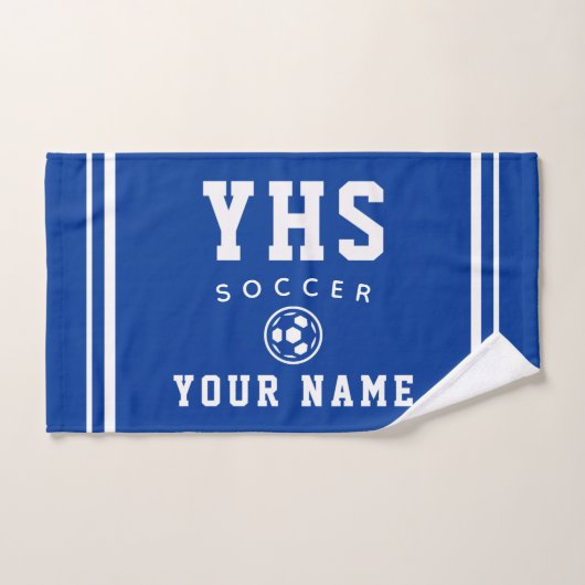 Voetbalicoon, aangepaste naam & school, teamcadeau handdoek (Handdoek)