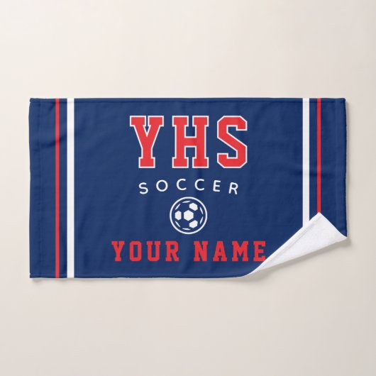 Voetbalicoon, aangepaste naam & school, teamcadeau handdoek (Handdoek)