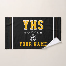 Voetbalicoon, aangepaste naam & school, teamcadeau handdoek