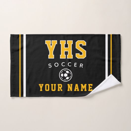 Voetbalicoon, aangepaste naam & school, teamcadeau handdoek (Handdoek)