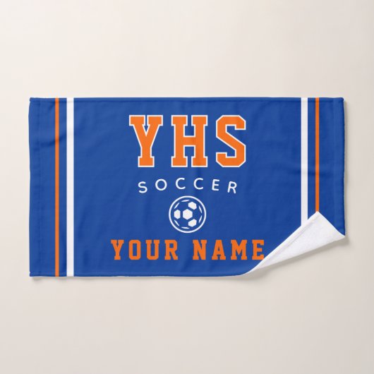 Voetbalicoon, aangepaste naam & school, teamcadeau handdoek (Handdoek)