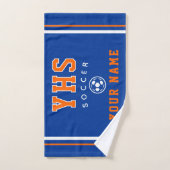 Voetbalicoon, aangepaste naam & school, teamcadeau handdoek (Handdoek)