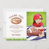 Voetbaljongen 1e verjaardag foto bedankkaart (Voorkant)