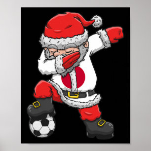 Voetbaljongen Dabbing Kerstman Kerstmis Japan Voet Poster