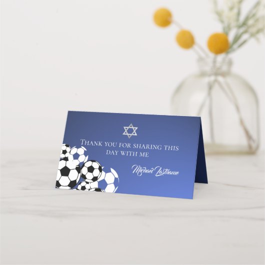 Voetbalk Mitzvah Place Card Plaatskaartje (Achterkant)