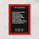 Voetbalkaart, rood Visitekaartje, formaat Visitekaartje (Achterkant)