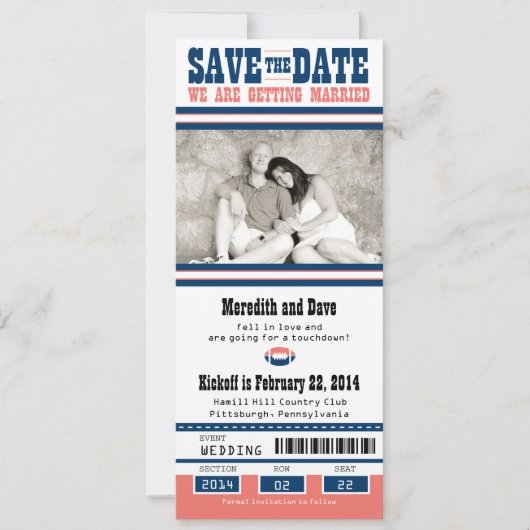 Voetbalkaartje Trouwdag Sla de Datum Op Save The Date (Voorkant)