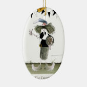 voetbalkapitein zwarte + witte doos keramisch ornament (Rechts)