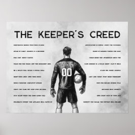 Voetbalkeeper gepersonaliseerde Keeper's Creed Poster