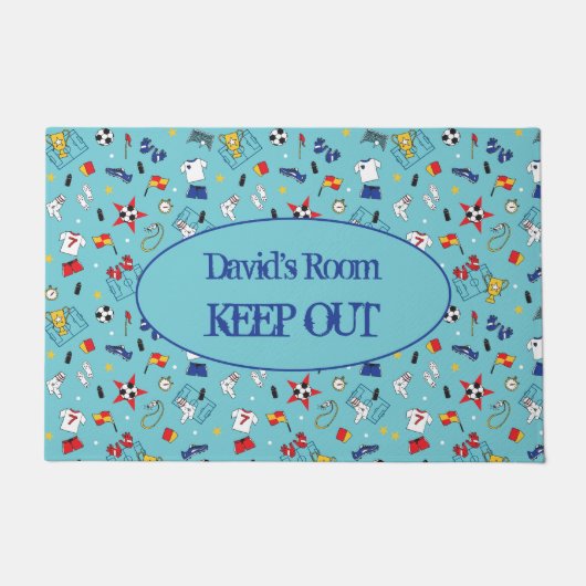 Voetbalken met Football uit de slaapkamer Deurmat (Voorkant)