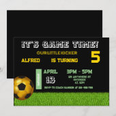 Voetbalkicker Uitnodiging Verjaardag (Voorkant / Achterkant)