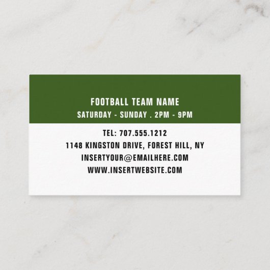 Voetbalking, voetganger/coach/Ref Visitekaartje (Achterkant)