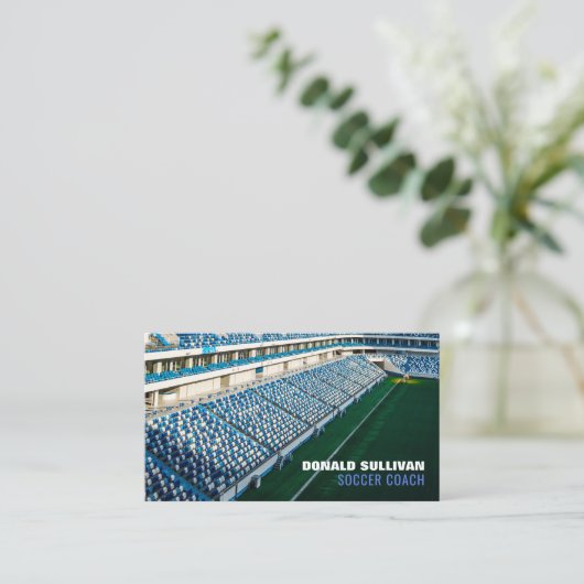 Voetbalkstadion, voetzoekerspeler/coach/Ref Visitekaartje (Staand voorkant)