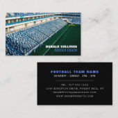 Voetbalkstadion, voetzoekerspeler/coach/Ref Visitekaartje (Voorkant / Achterkant)