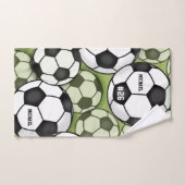 Voetballen Black & White Boy Kinder Name Number Bad Handdoek (Handdoek)