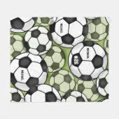 Voetballen Black & White Boy Kinder Name Number Fleece Deken (Voorkant (Horizontaal))